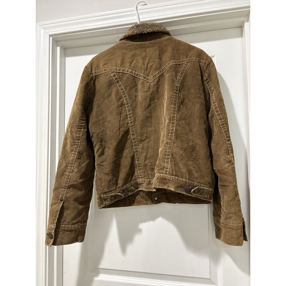 Compagnie Generale Men's Brown Sherpa Lined Cotton Trucker Jacket Button XL - Picture 2 of 10